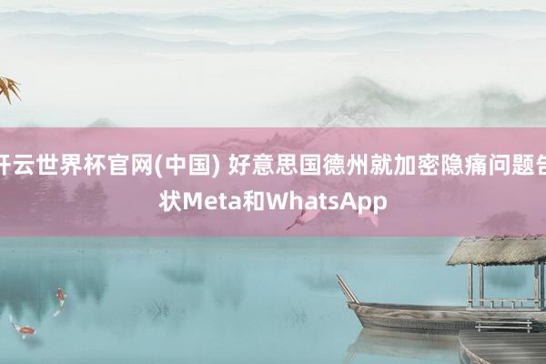 开云世界杯官网(中国) 好意思国德州就加密隐痛问题告状Meta和WhatsApp