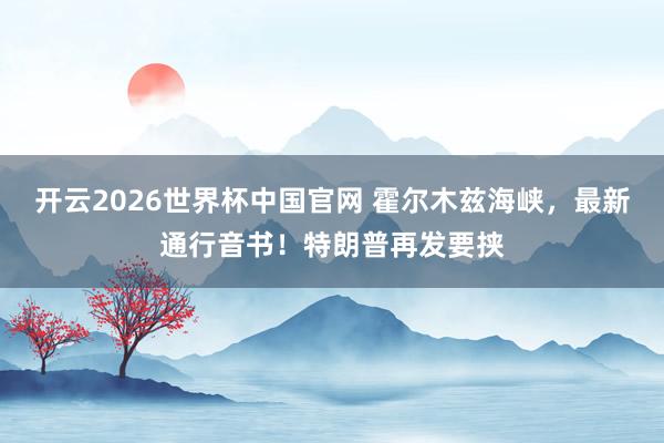 开云2026世界杯中国官网 霍尔木兹海峡,最新通行音书!特朗普再发要挟