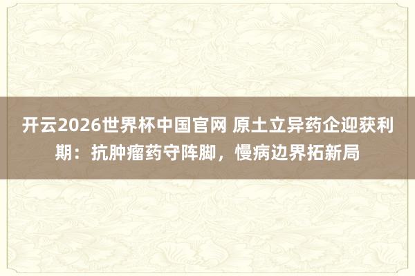 开云2026世界杯中国官网 原土立异药企迎获利期:抗肿瘤药守阵脚,慢病边界拓新局