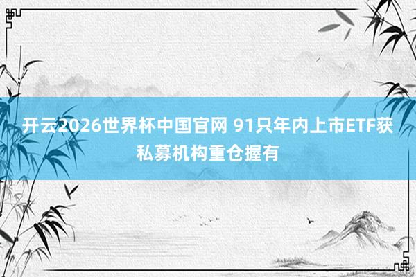 开云2026世界杯中国官网 91只年内上市ETF获私募机构重仓握有