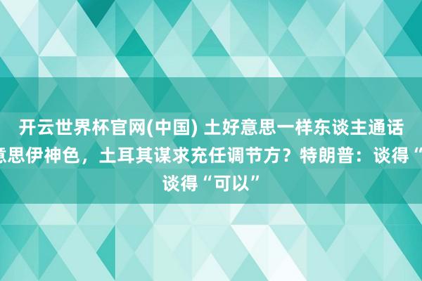 开云世界杯官网(中国) 土好意思一样东谈主通话谈好意思伊神色,土耳其谋求充任调节方?特朗普:谈得“可以”