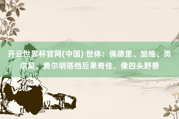 开云世界杯官网(中国) 世体:佩德里、加维、奥尔莫、费尔明搭档后果奇佳,像四头野兽