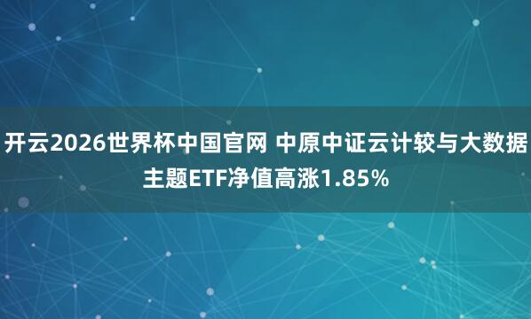 开云2026世界杯中国官网 中原中证云计较与大数据主题ETF净值高涨1.85%