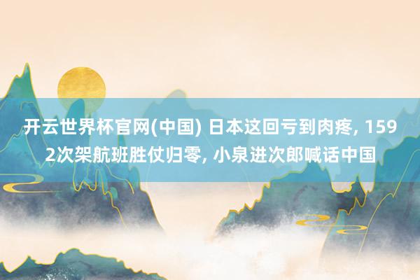 开云世界杯官网(中国) 日本这回亏到肉疼, 1592次架航班胜仗归零, 小泉进次郎喊话中国