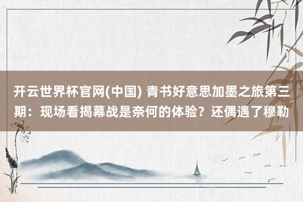开云世界杯官网(中国) 青书好意思加墨之旅第三期:现场看揭幕战是奈何的体验?还偶遇了穆勒